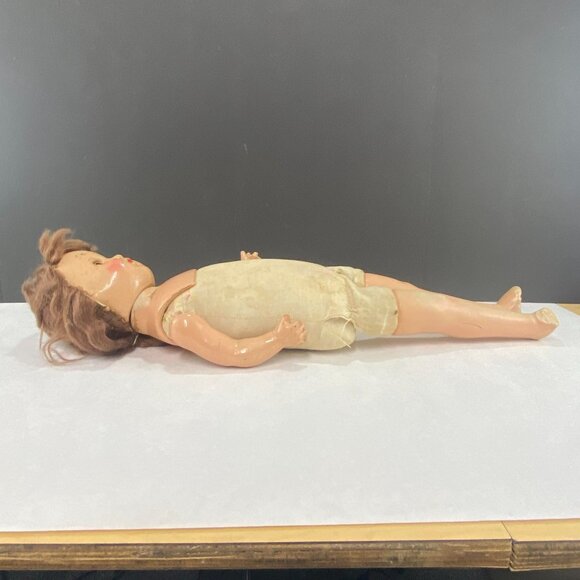 Vintage Composite Sleepy Eye Scary Doll to Craft for Halloween 22 Inch - Picture 8 of 10